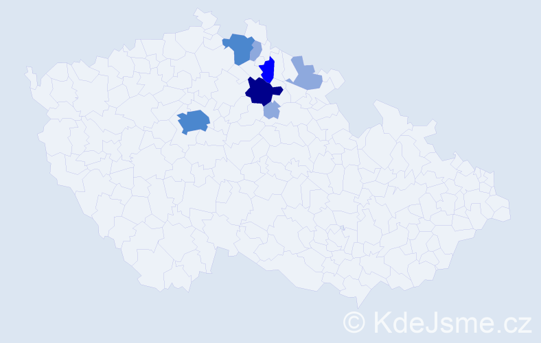 Příjmení: 'Brusáková', počet výskytů 16 v celé ČR