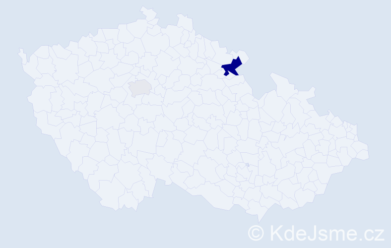 Příjmení: 'Tyniv', počet výskytů 5 v celé ČR