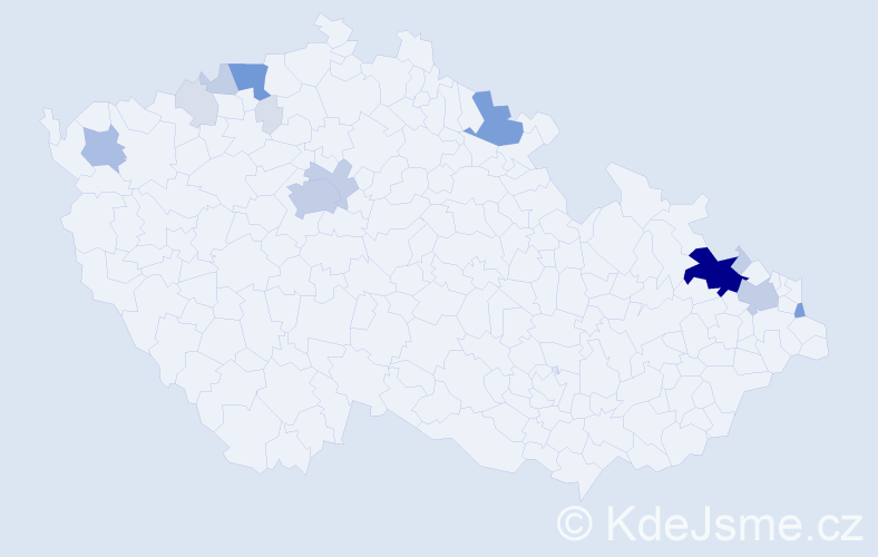 Příjmení: 'Ignácová', počet výskytů 55 v celé ČR