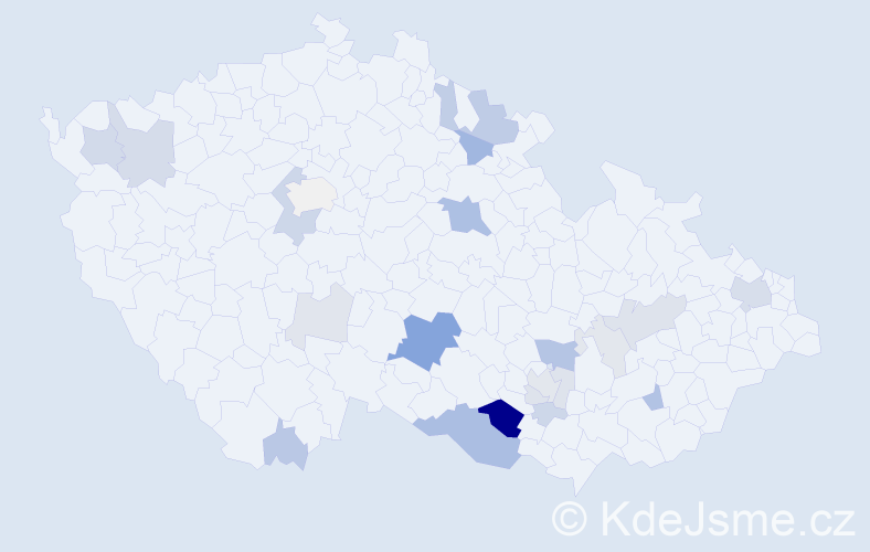 Příjmení: 'Orlíčková', počet výskytů 64 v celé ČR
