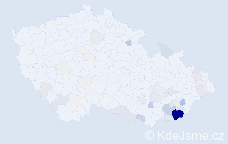 Příjmení: 'Kočica', počet výskytů 194 v celé ČR
