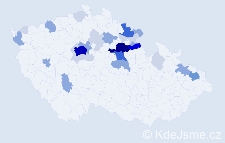 Příjmení: 'Pumr', počet výskytů 91 v celé ČR
