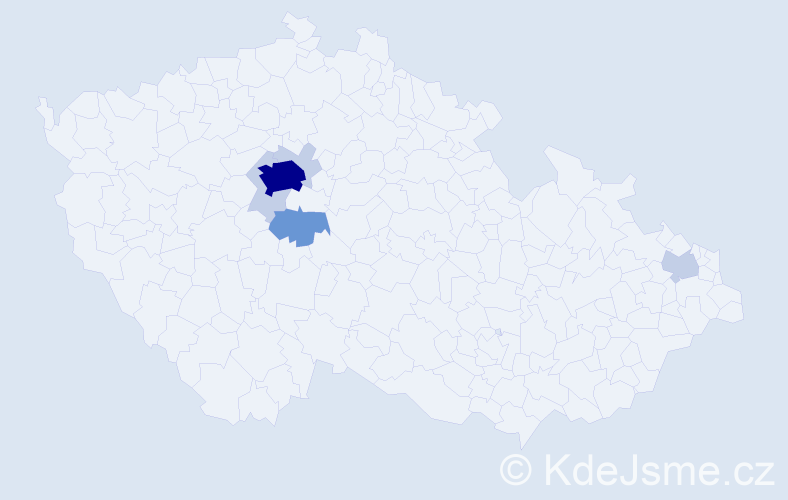 Příjmení: 'Dalibová', počet výskytů 18 v celé ČR
