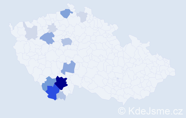 Příjmení: 'Miesbauer', počet výskytů 48 v celé ČR