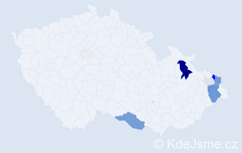 Příjmení: 'Czakanová', počet výskytů 26 v celé ČR