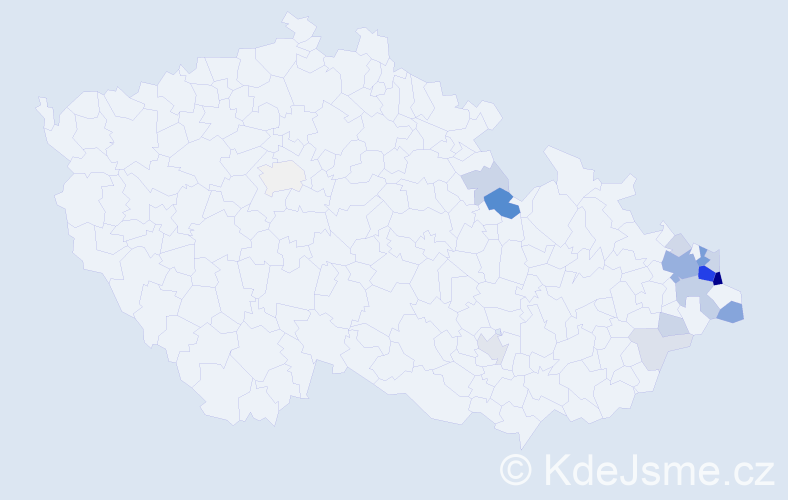Příjmení: 'Burkotová', počet výskytů 69 v celé ČR
