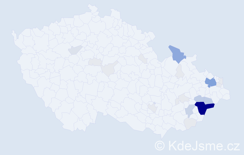 Příjmení: 'Kandrač', počet výskytů 99 v celé ČR