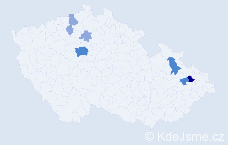 Příjmení: 'Rubač', počet výskytů 14 v celé ČR