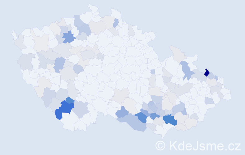 Příjmení: 'Jakšová', počet výskytů 374 v celé ČR
