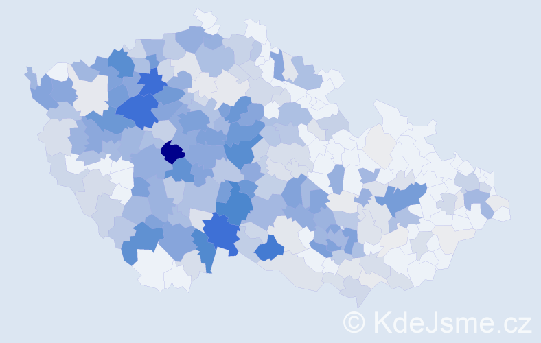 Příjmení: 'Hrbková', počet výskytů 1228 v celé ČR