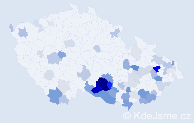 Příjmení: 'Bazala', počet výskytů 209 v celé ČR