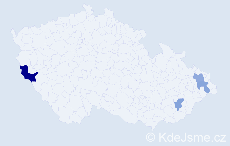 Příjmení: 'Podpleská', počet výskytů 6 v celé ČR
