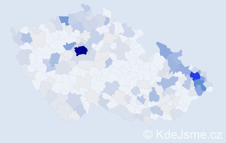 Příjmení: 'Zajac', počet výskytů 626 v celé ČR