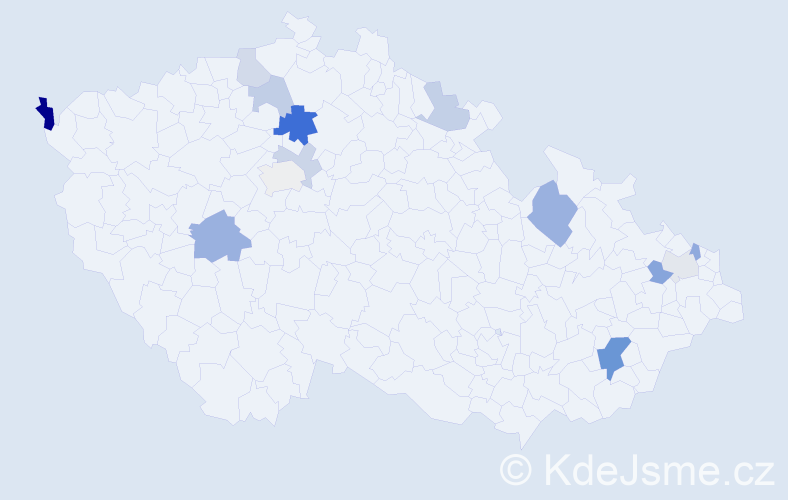 Příjmení: 'Rudy', počet výskytů 24 v celé ČR