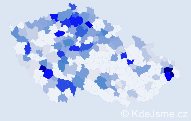 Příjmení: 'Masopustová', počet výskytů 785 v celé ČR