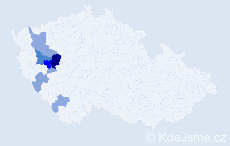 Příjmení: 'Prantnerová', počet výskytů 27 v celé ČR