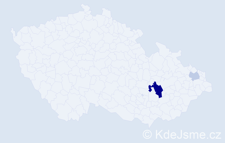 Příjmení: 'Červenobrada', počet výskytů 22 v celé ČR