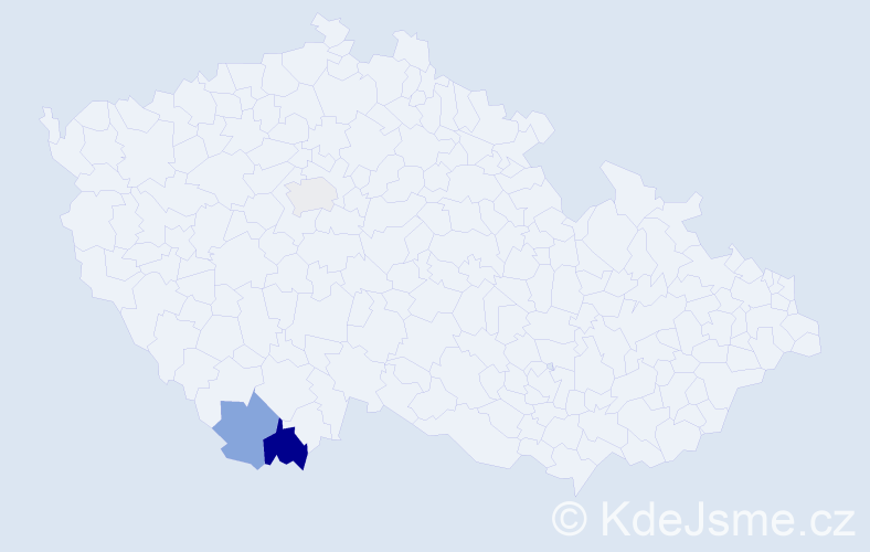 Příjmení: 'Konias', počet výskytů 4 v celé ČR