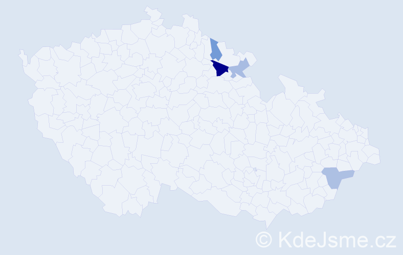 Příjmení: 'Čenek', počet výskytů 6 v celé ČR