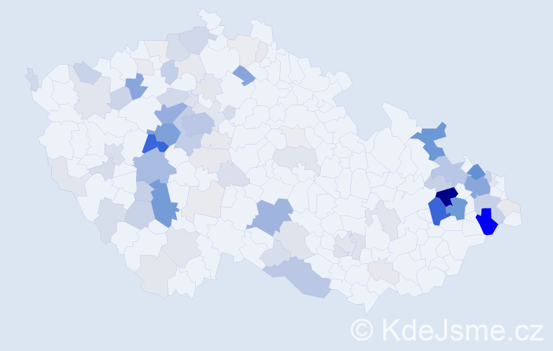Příjmení: 'Biskupová', počet výskytů 356 v celé ČR