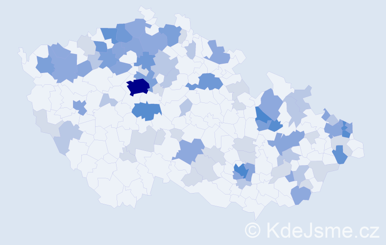 Příjmení: 'Milková', počet výskytů 249 v celé ČR