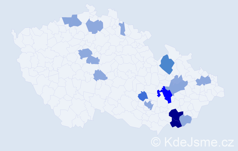 Příjmení: 'Vodná', počet výskytů 50 v celé ČR