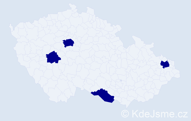 Příjmení: 'Paredes', počet výskytů 4 v celé ČR