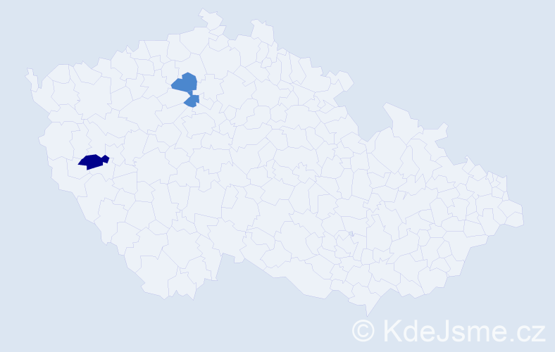 Příjmení: 'Mosová', počet výskytů 5 v celé ČR