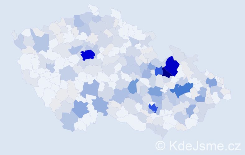 Příjmení: 'Minářová', počet výskytů 859 v celé ČR