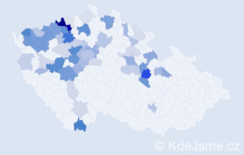 Příjmení: 'Vimr', počet výskytů 208 v celé ČR