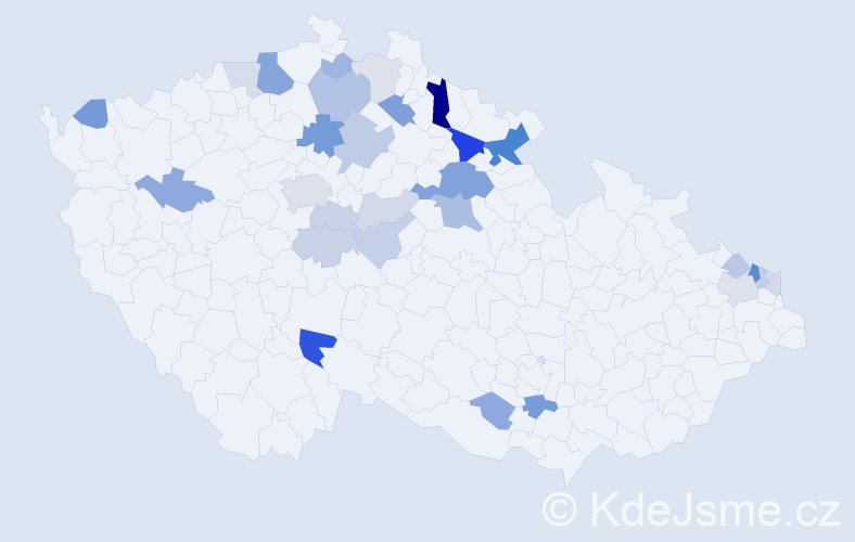 Příjmení: 'Višňáková', počet výskytů 68 v celé ČR