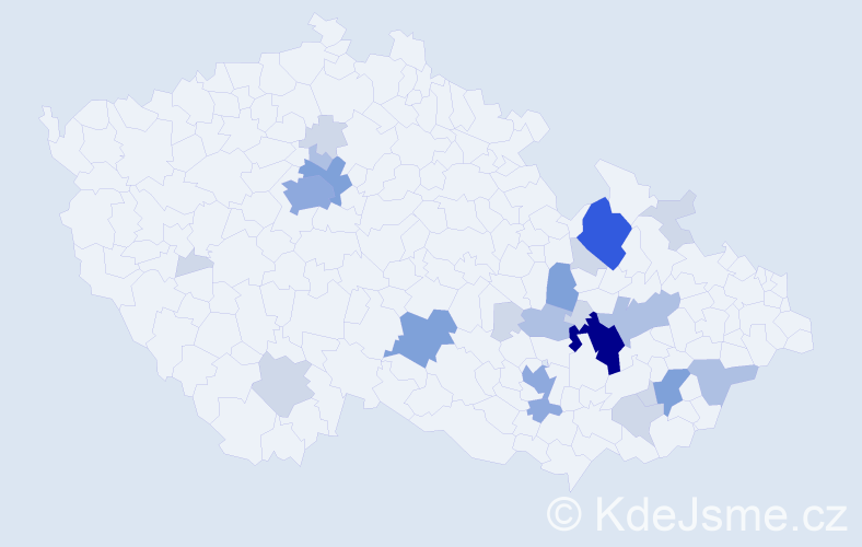 Příjmení: 'Krepl', počet výskytů 66 v celé ČR