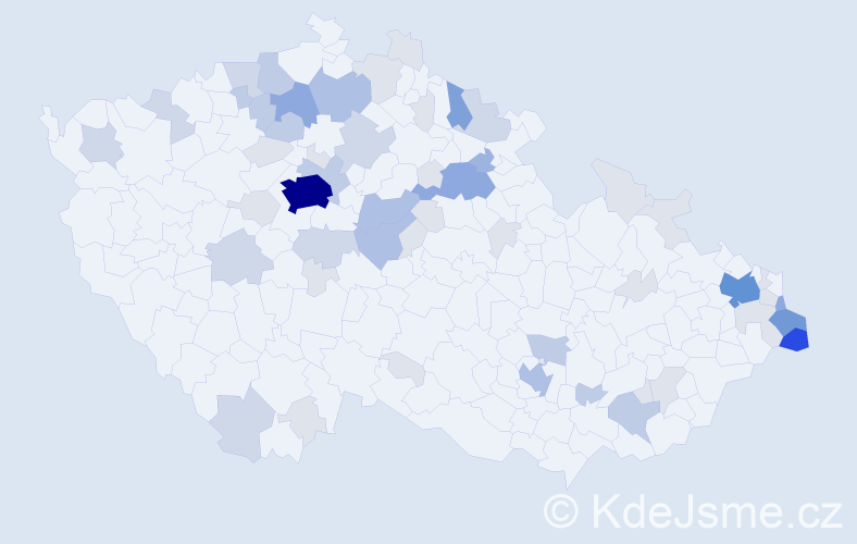 Příjmení: 'Husar', počet výskytů 179 v celé ČR