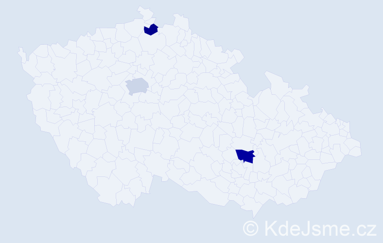 Příjmení: 'Tatera', počet výskytů 5 v celé ČR