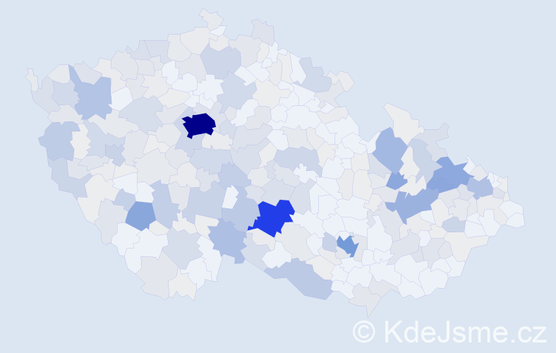 Příjmení: 'Dubová', počet výskytů 1184 v celé ČR