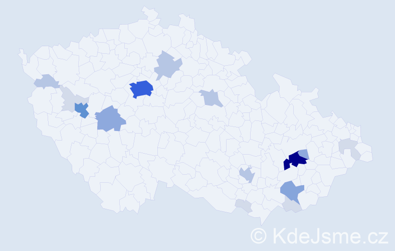 Příjmení: 'Kuban', počet výskytů 56 v celé ČR