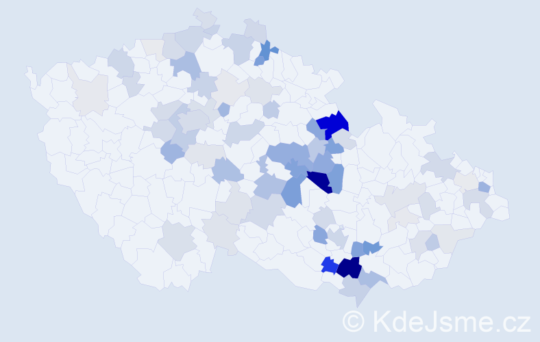 Příjmení: 'Koráb', počet výskytů 235 v celé ČR