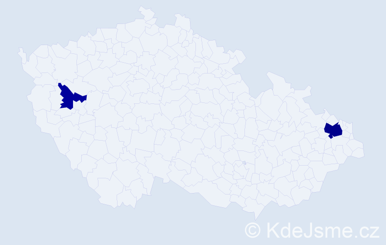 Příjmení: 'Plavi', počet výskytů 5 v celé ČR