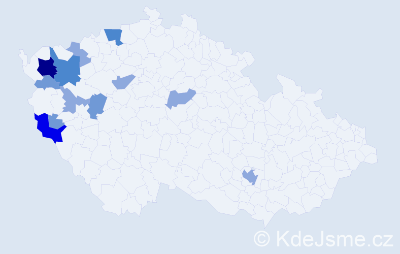 Příjmení: 'Kugel', počet výskytů 28 v celé ČR