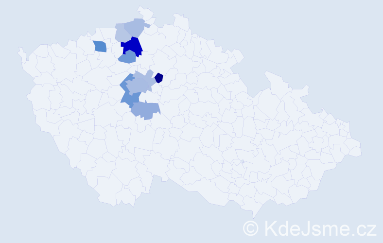 Příjmení: 'Čenská', počet výskytů 27 v celé ČR