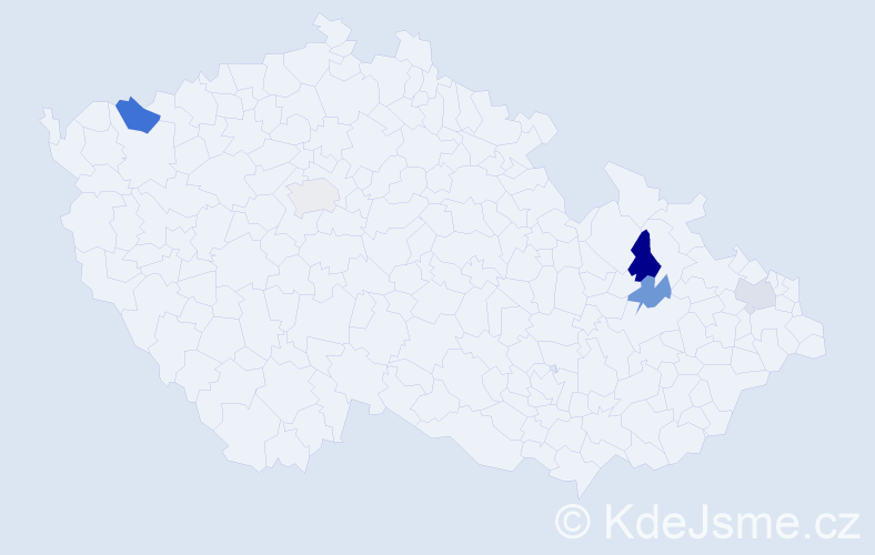 Příjmení: 'Bajziková', počet výskytů 7 v celé ČR