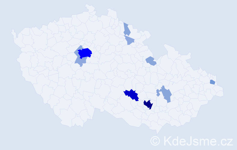 Příjmení: 'Kytnar', počet výskytů 35 v celé ČR