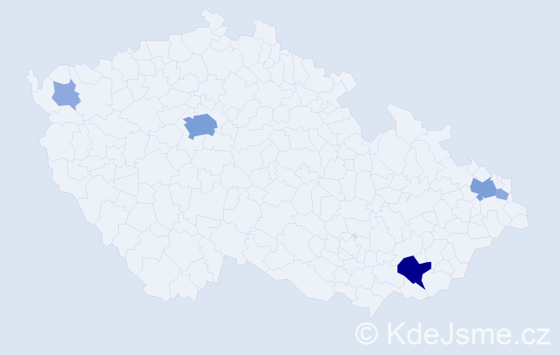 Příjmení: 'Májíčková', počet výskytů 13 v celé ČR