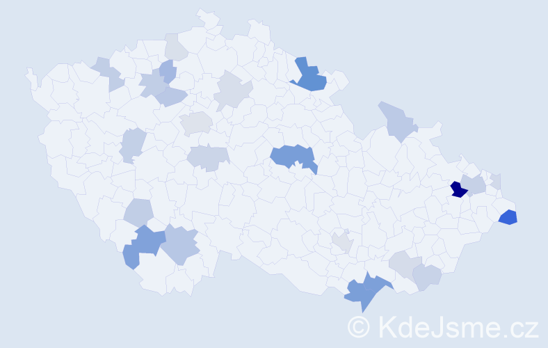 Příjmení: 'Gal', počet výskytů 58 v celé ČR