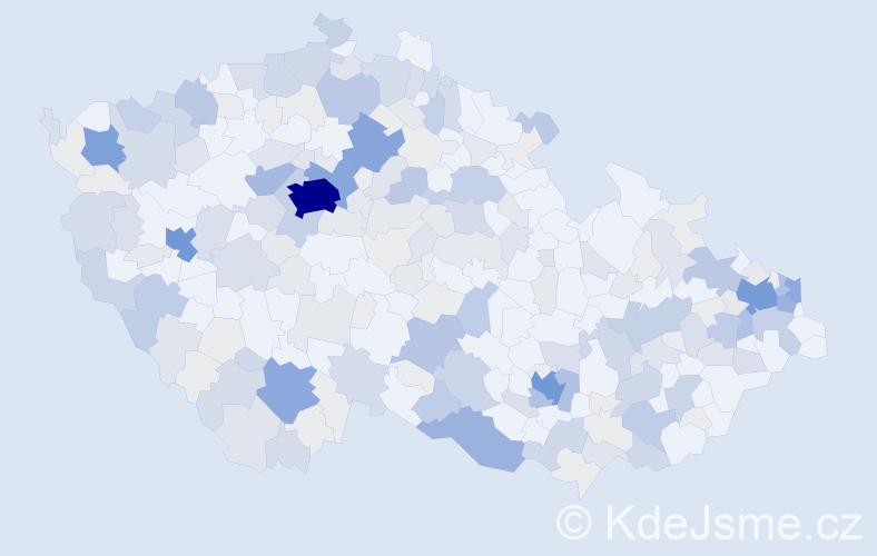 Příjmení: 'Szabó', počet výskytů 801 v celé ČR