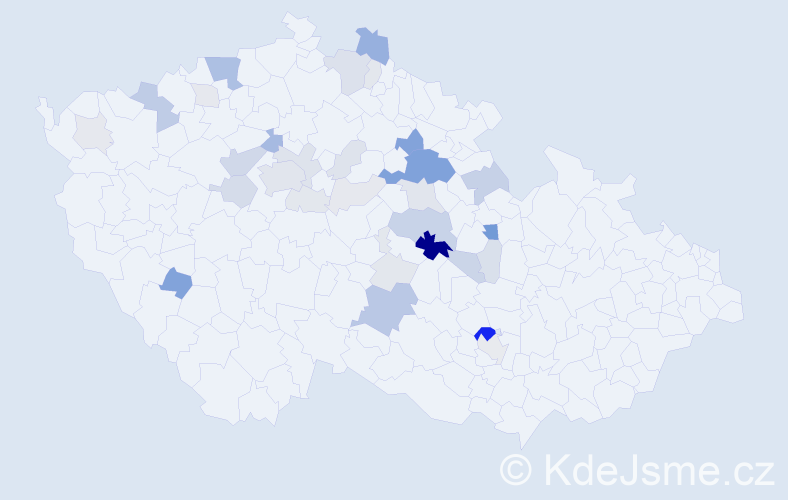 Příjmení: 'Homoláč', počet výskytů 120 v celé ČR