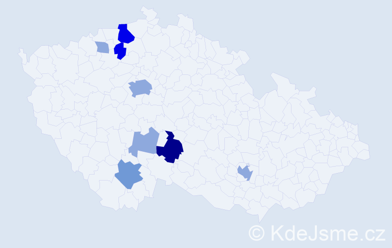 Příjmení: 'Reinhartová', počet výskytů 22 v celé ČR