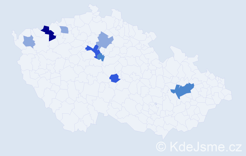 Příjmení: 'Botló', počet výskytů 18 v celé ČR