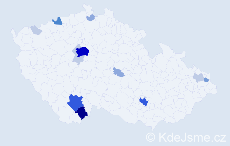 Příjmení: 'Heidinger', počet výskytů 46 v celé ČR