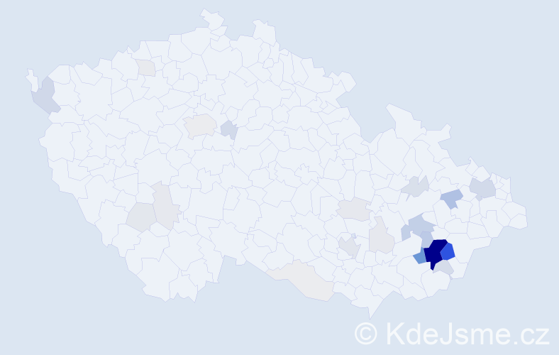 Příjmení: 'Kadlčáková', počet výskytů 138 v celé ČR